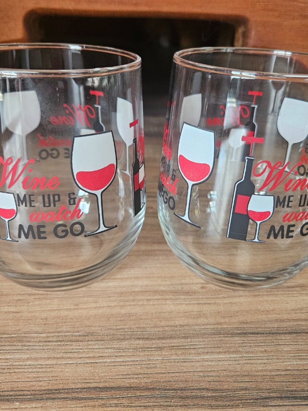 'Wine Me Up & Watch Me Go' Stemless Wine Glasses, Set of 2